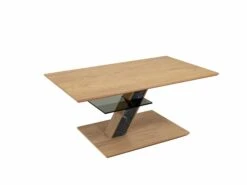 COUCHTISCH Höhenverstellbar Cody 100x47x60 Massivholzfurnier Wildeiche