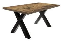 ESSZIMMERTISCH Eike 8 180 X 90 X 75 Esstisch Schwarzstahl/Plankeneiche