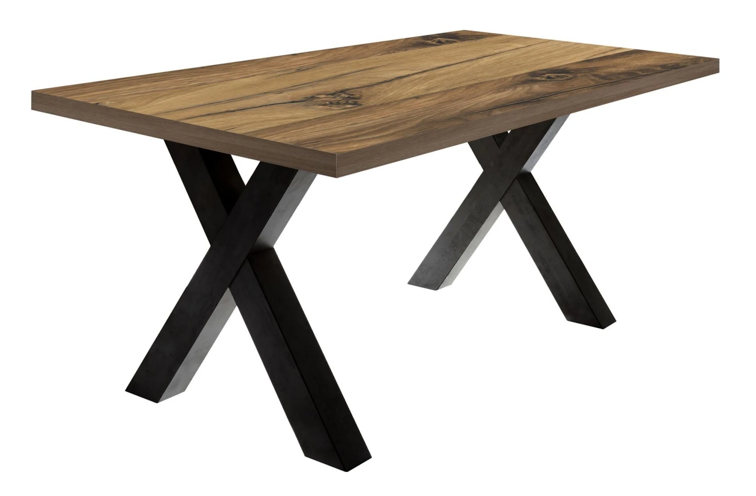 ESSZIMMERTISCH Eike 8 180 X 90 X 75 Esstisch Schwarzstahl/Plankeneiche 1 ESSZIMMERTISCH Eike 8 180 X 90 X 75 Esstisch Schwarzstahl/Plankeneiche