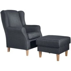 OHRENSESSEL Karlen Bezug Flachgewebe Buche Natur / Denim -Yamazaki Mobel Geschaft 58 aufm kessel ohrensessel karlen bezug flachgewebe buche natur denim 5