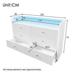 LED Sideboard Kommode Mit 6 Schubladen In Weiß 12 LED Sideboard Kommode Mit 6 Schubladen In Weiß -Yamazaki Mobel Geschaft abrihome led sideboard kommode mit 6 schubladen in weiss 4