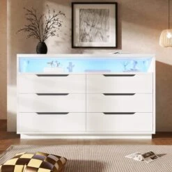 LED Sideboard Kommode Mit 6 Schubladen In Weiß 15 LED Sideboard Kommode Mit 6 Schubladen In Weiß -Yamazaki Mobel Geschaft abrihome led sideboard kommode mit 6 schubladen in weiss 7