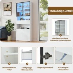 Vitrinen Schränke Mit Glastüren Und LED 70*30*200cm 10 Vitrinen Schränke Mit Glastüren Und LED 70*30*200cm -Yamazaki Mobel Geschaft abrihome vitrinen schranke mit glasturen und led 70 30 200cm 2