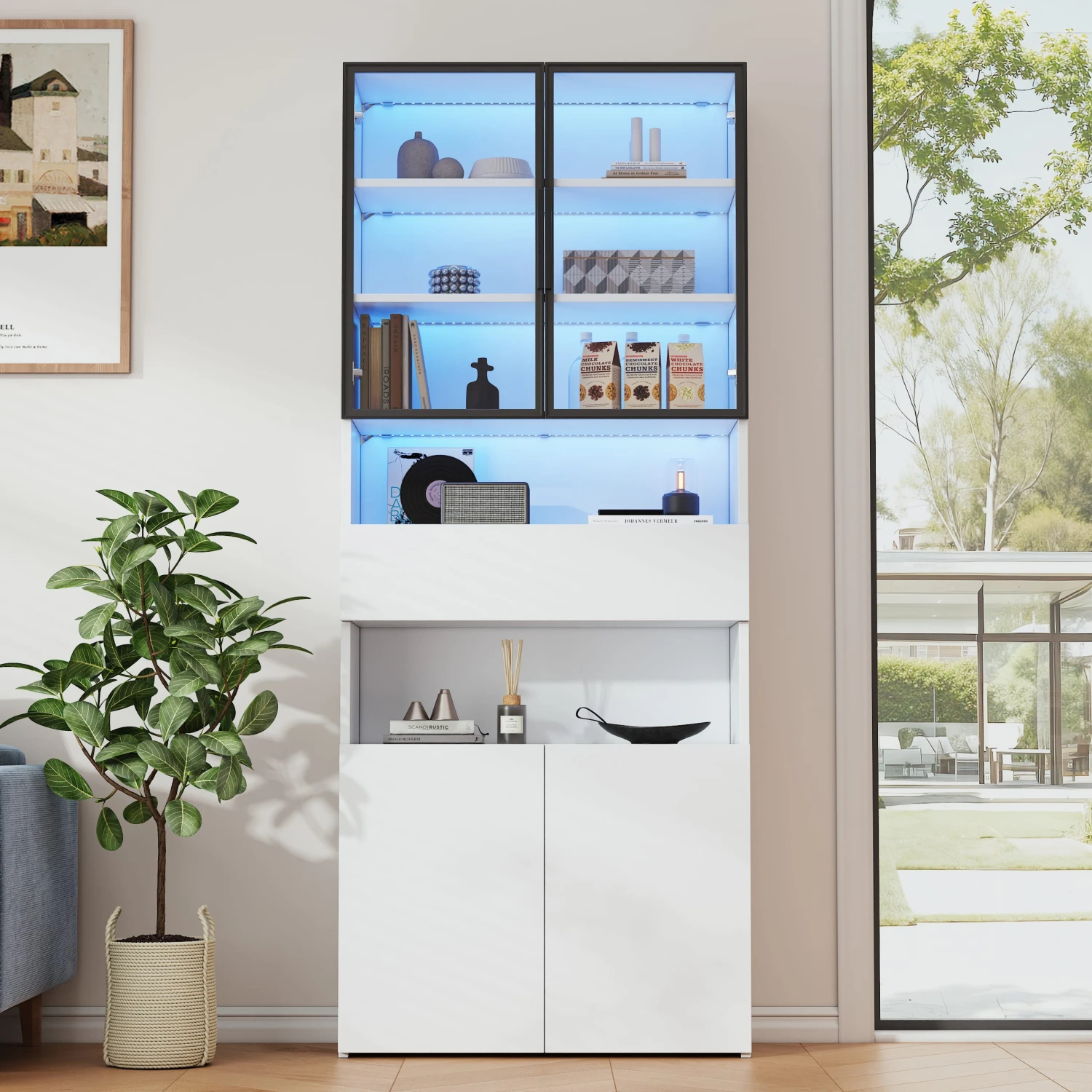 Vitrinen Schränke Mit Glastüren Und LED 70*30*200cm 5 Vitrinen Schränke Mit Glastüren Und LED 70*30*200cm – Bild 5