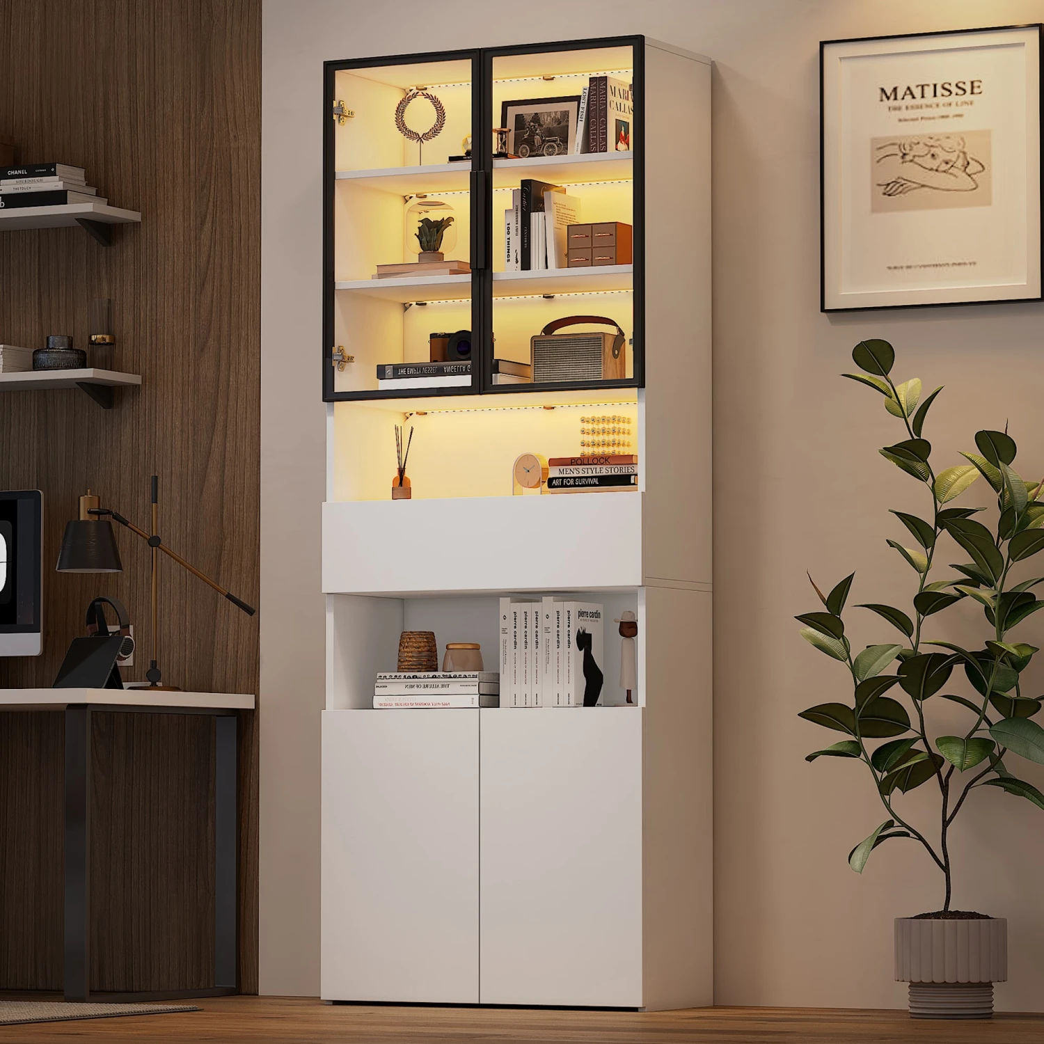 Vitrinen Schränke Mit Glastüren Und LED 70*30*200cm 7 Vitrinen Schränke Mit Glastüren Und LED 70*30*200cm – Bild 7