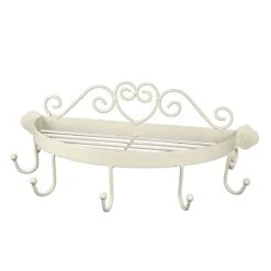 Regal Halbrund Mit Haken In Antikweiß