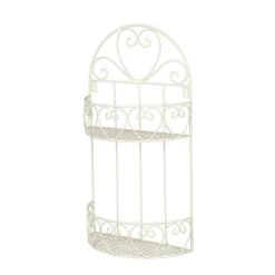 Wandregal Rund In Antikweiß - (H) 50 Cm