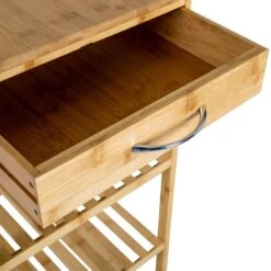 Beistellregal, Bambus, Mit Rollen -Yamazaki Mobel Geschaft axentia beistellregal bambus mit rollen 5