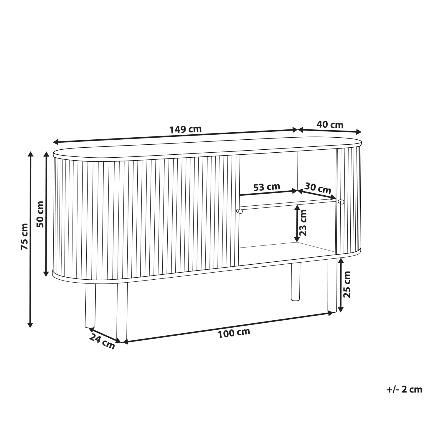 Sideboard MANARA In Heller Holzfarbton - (W) 149 X (H) 75 X (L) 40 Cm 3 Sideboard MANARA In Heller Holzfarbton - (W) 149 X (H) 75 X (L) 40 Cm – Bild 3