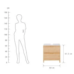 Waschbeckenunterschrank Mit Schublade WHITE SANDS In Natur-Weiß -Yamazaki Mobel Geschaft butlers waschbeckenunterschrank mit schublade white sands in natur weiss 3