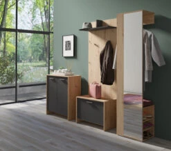 Garderobe Ben In Artisan Eiche / Anthrazit - (B) 60 X (H) 136 X (T) 27 Cm 10 Garderobe Ben In Artisan Eiche / Anthrazit - (B) 60 X (H) 136 X (T) 27 Cm -Yamazaki Mobel Geschaft byliving garderobe ben in artisan eiche anthrazit b 60 x h 136 x t 27 cm 3