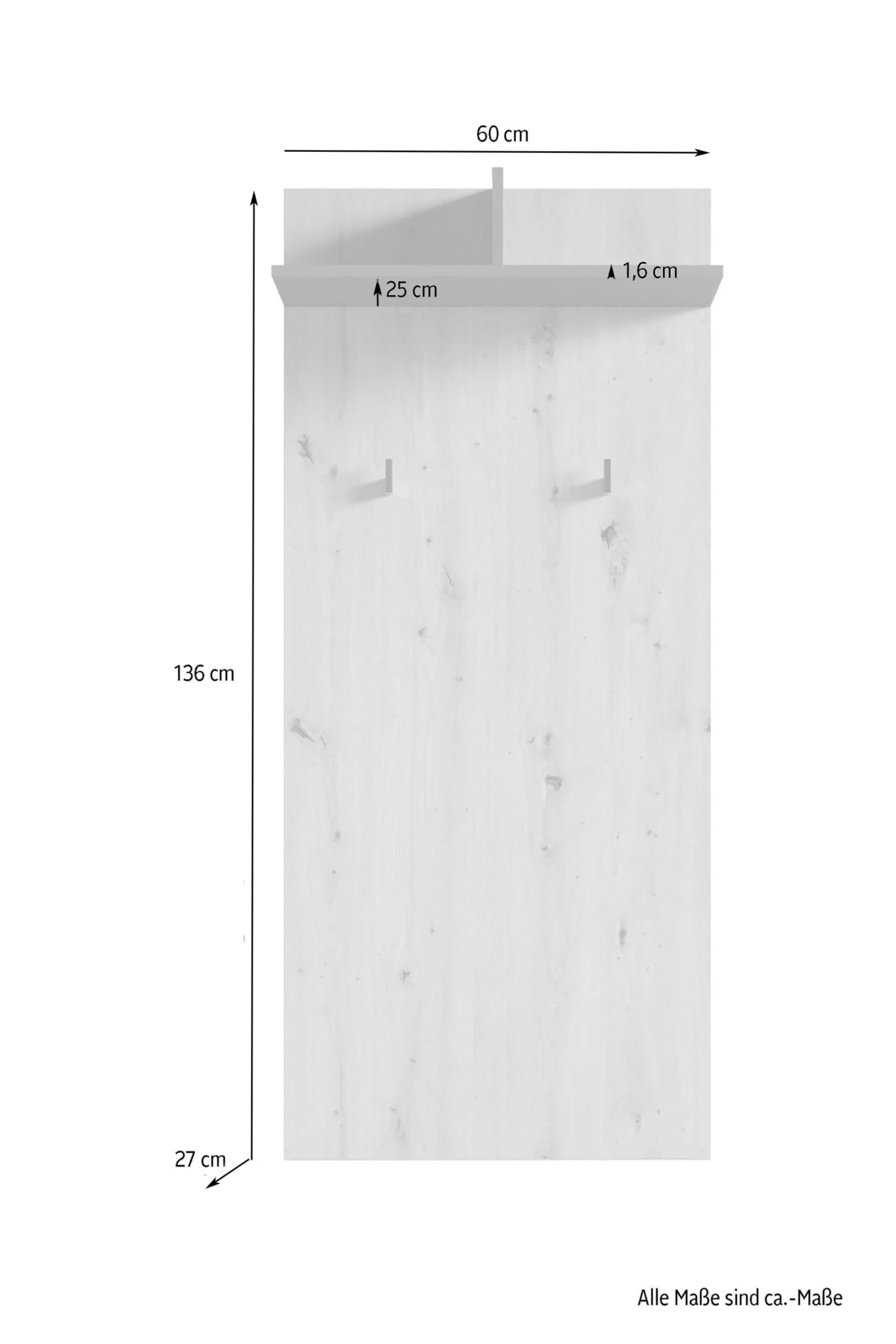 Garderobe Ben In Artisan Eiche / Anthrazit - (B) 60 X (H) 136 X (T) 27 Cm 6 Garderobe Ben In Artisan Eiche / Anthrazit - (B) 60 X (H) 136 X (T) 27 Cm – Bild 6