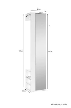 Garderobe Ben In Old Wood - (B) 40 X (H) 184 X (T) 35 Cm -Yamazaki Mobel Geschaft byliving garderobe ben in old wood b 40 x h 184 x t 35 cm 5