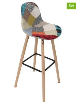 2er-Set: Barhocker "Riga" In Bunt - (B)37,5 X (H)90 X (T)38 Cm