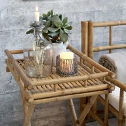 Lyon Serviertisch Bambus 60x40 Cm -Yamazaki Mobel Geschaft chic antique lyon serviertisch bambus 60x40 cm 2