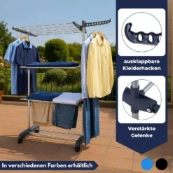 Mobiler Wäscheständer Mit 3 Ebenen Und Rollen In Grau -Yamazaki Mobel Geschaft coemo mobiler waschestander mit 3 ebenen und rollen in grau 2