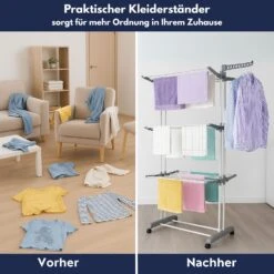 Mobiler Wäscheständer Mit 3 Ebenen Und Rollen In Grau -Yamazaki Mobel Geschaft coemo mobiler waschestander mit 3 ebenen und rollen in grau 3