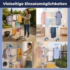 Mobiler Wäscheständer Mit 3 Ebenen Und Rollen In Grau -Yamazaki Mobel Geschaft coemo mobiler waschestander mit 3 ebenen und rollen in grau 5