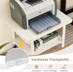 2-stufig Druckerständer In Weiß 7 2-stufig Druckerständer In Weiß -Yamazaki Mobel Geschaft costway 2 stufig druckerstander in weiss 2