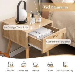 2er Set Nachttisch Mit Schublade In Beige -Yamazaki Mobel Geschaft costway 2er set nachttisch mit schublade in beige 3