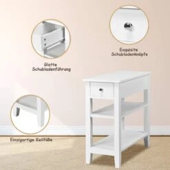 Beistelltisch Mit Schublade In Weiß 7 Beistelltisch Mit Schublade In Weiß -Yamazaki Mobel Geschaft costway beistelltisch mit schublade in weiss 2