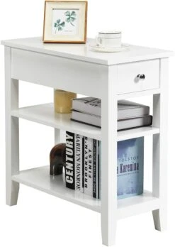 Beistelltisch Mit Schublade In Weiß