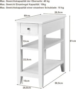 Beistelltisch Mit Schublade In Weiß 9 Beistelltisch Mit Schublade In Weiß -Yamazaki Mobel Geschaft costway beistelltisch mit schublade in weiss 4