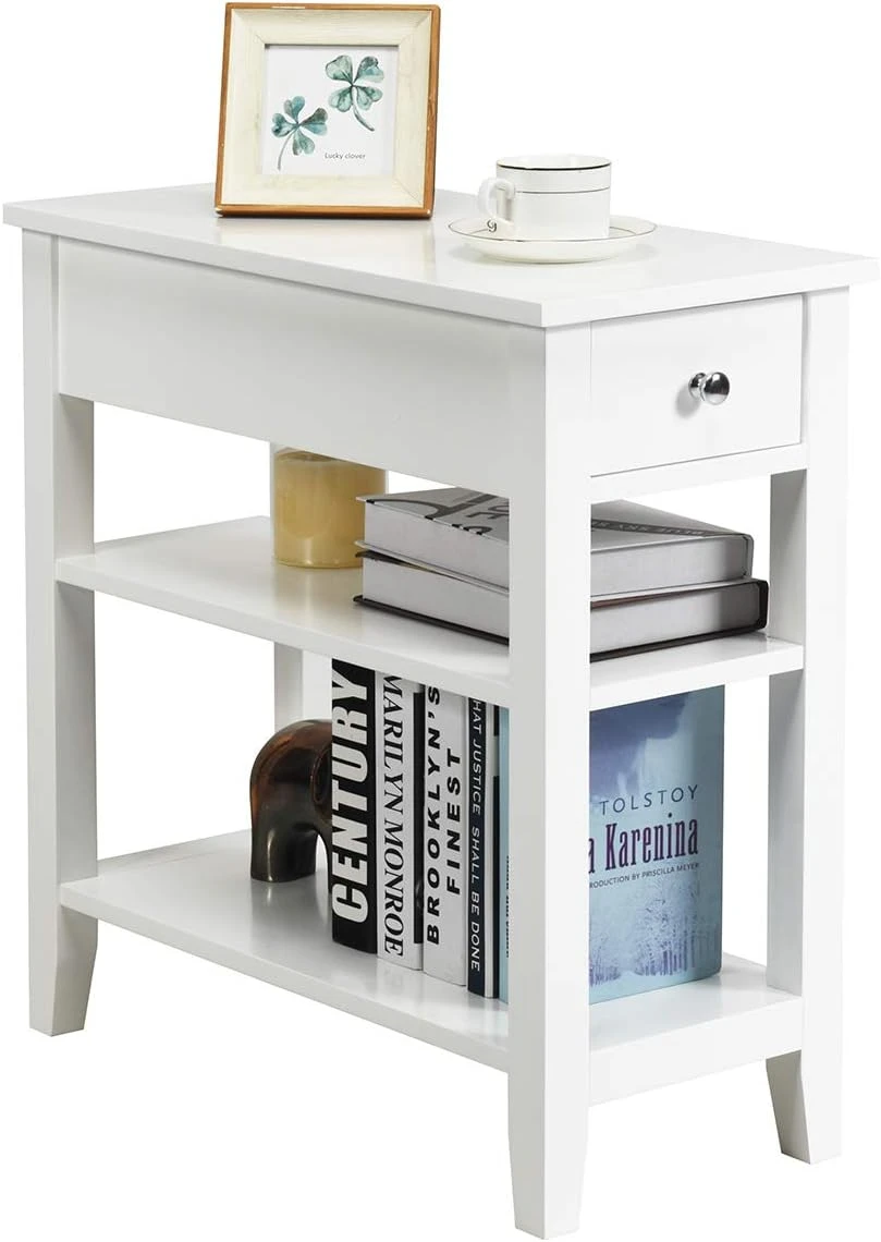 Beistelltisch Mit Schublade In Weiß 1 Beistelltisch Mit Schublade In Weiß