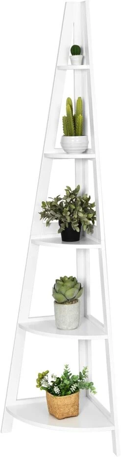 Eckregal 5 Ebenen In Weiß