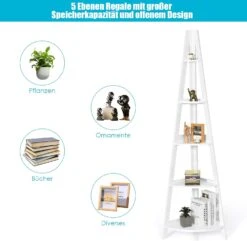 Eckregal 5 Ebenen In Weiß -Yamazaki Mobel Geschaft costway eckregal 5 ebenen in weiss 3