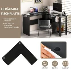 Eckschreibtisch L-Form In Schwarz 8 Eckschreibtisch L-Form In Schwarz -Yamazaki Mobel Geschaft costway eckschreibtisch l form in schwarz 3