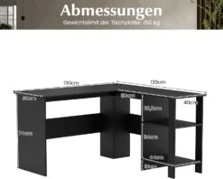 Eckschreibtisch L-Form In Schwarz 9 Eckschreibtisch L-Form In Schwarz -Yamazaki Mobel Geschaft costway eckschreibtisch l form in schwarz 4