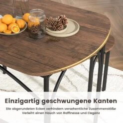 Esstisch Set 3-teilig In Braun -Yamazaki Mobel Geschaft costway esstisch set 3 teilig in braun 3