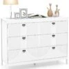 Kommode Mit 6 Schubladen 106 X 40 X 79 Cm In Weiß