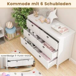 Kommode Mit 6 Schubladen 106 X 40 X 79 Cm In Weiß -Yamazaki Mobel Geschaft costway kommode mit 6 schubladen 106 x 40 x 79 cm in weiss 2