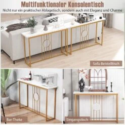 Konsolentisch 120cm In Gold -Yamazaki Mobel Geschaft costway konsolentisch 120cm in gold 3