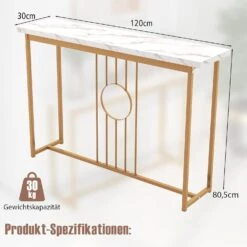 Konsolentisch 120cm In Gold -Yamazaki Mobel Geschaft costway konsolentisch 120cm in gold 4