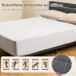 Matratzenschoner 140 X 200 Cm In Grau -Yamazaki Mobel Geschaft costway matratzenschoner 140 x 200 cm in grau 4