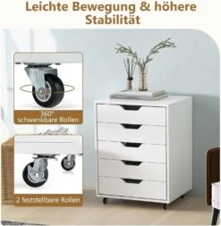 Rollcontainer 5 Schubladen In Weiß 8 Rollcontainer 5 Schubladen In Weiß -Yamazaki Mobel Geschaft costway rollcontainer 5 schubladen in weiss 3
