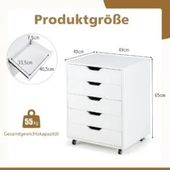 Rollcontainer 5 Schubladen In Weiß 9 Rollcontainer 5 Schubladen In Weiß -Yamazaki Mobel Geschaft costway rollcontainer 5 schubladen in weiss 4