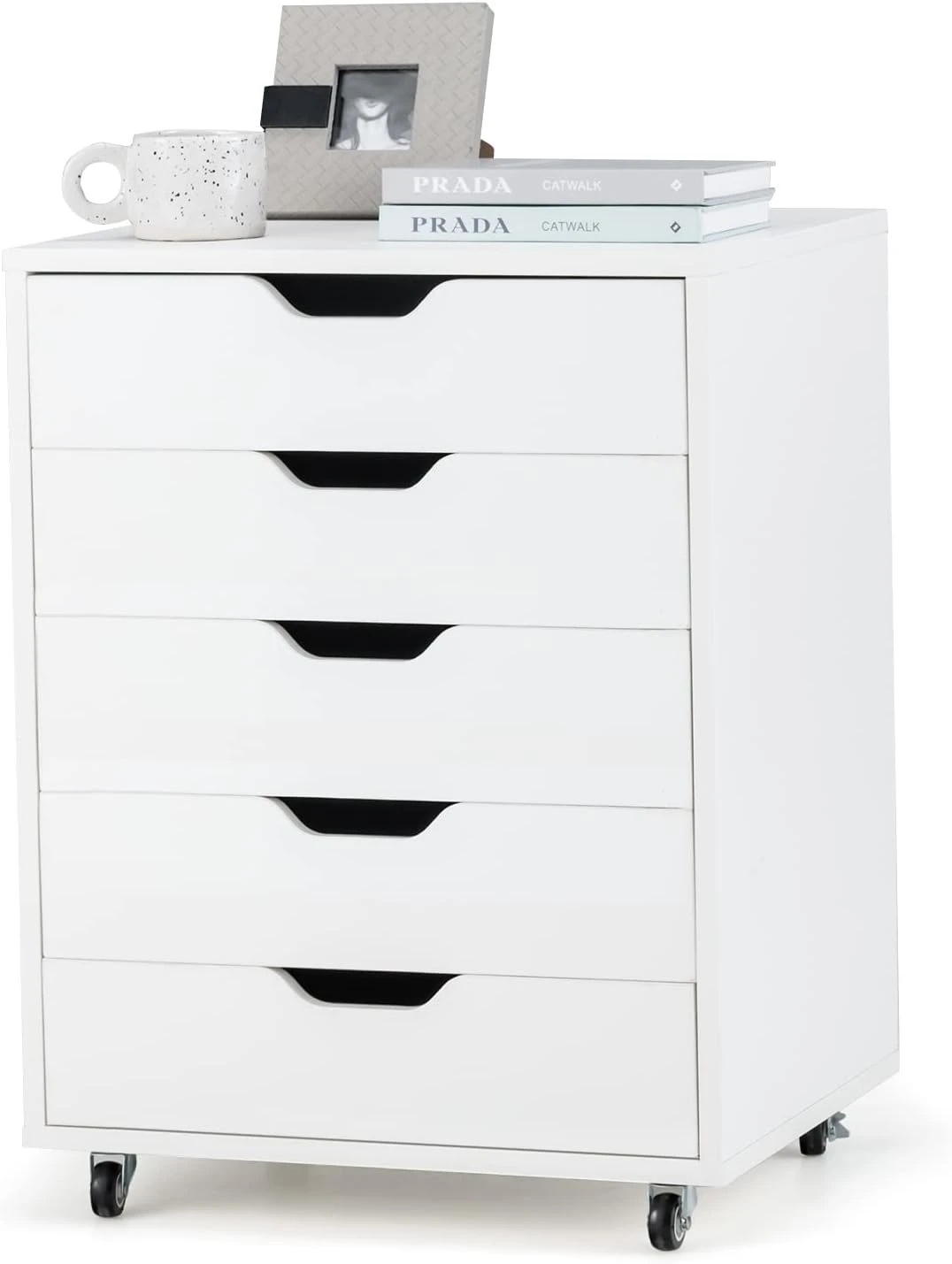 Rollcontainer 5 Schubladen In Weiß 1 Rollcontainer 5 Schubladen In Weiß