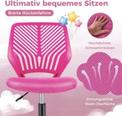 Schreibtischstuhl Für Kinder In Rosa 8 Schreibtischstuhl Für Kinder In Rosa -Yamazaki Mobel Geschaft costway schreibtischstuhl fur kinder in rosa 3