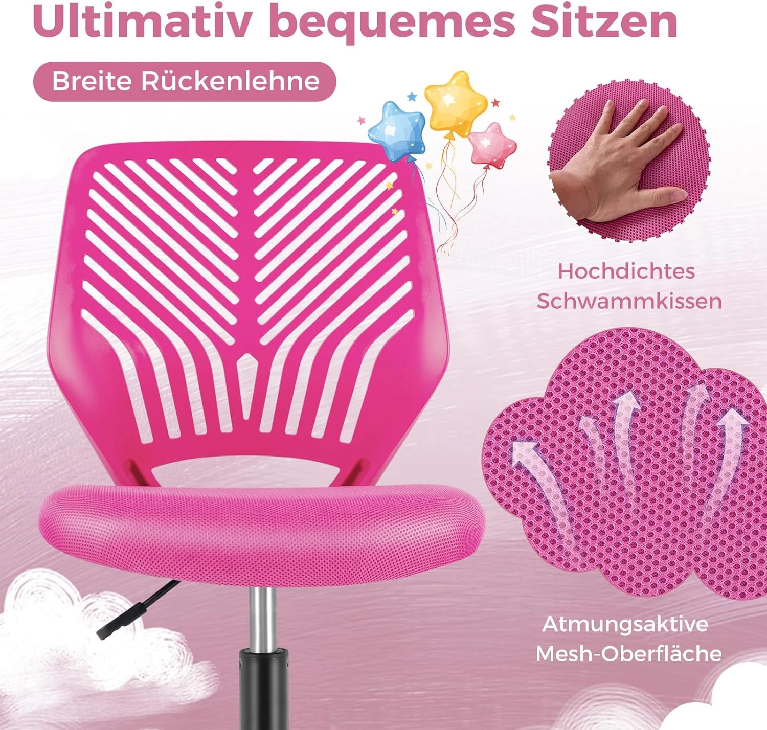 Schreibtischstuhl Für Kinder In Rosa 4 Schreibtischstuhl Für Kinder In Rosa – Bild 4