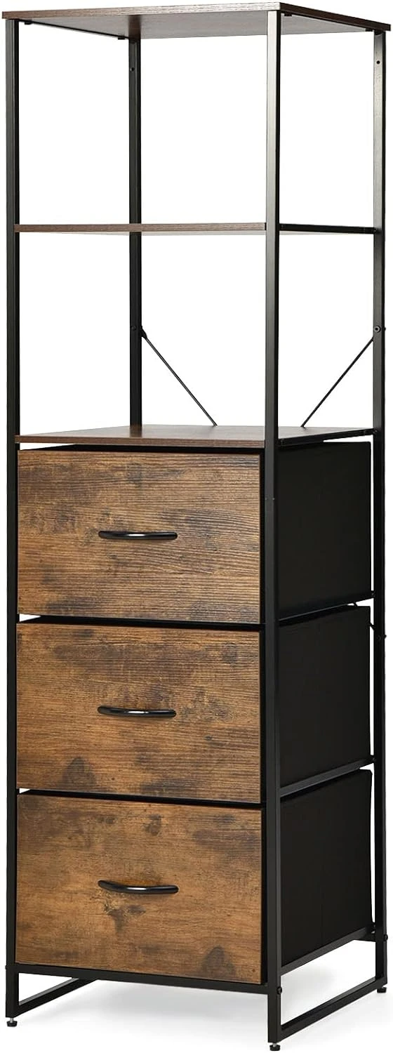 Standregal Mit 3 Schubladen In Braun 1 Standregal Mit 3 Schubladen In Braun