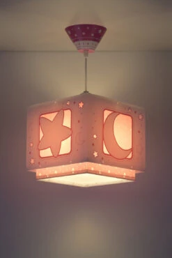 Hängelampe Mond & Sterne, Rosa/weiß, A -Yamazaki Mobel Geschaft dalber hangelampe mond and sterne rosa weiss a 2