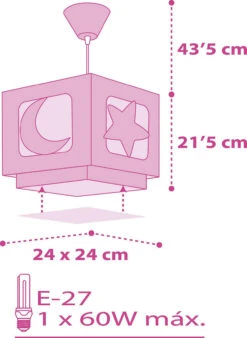 Hängelampe Mond & Sterne, Rosa/weiß, A -Yamazaki Mobel Geschaft dalber hangelampe mond and sterne rosa weiss a 4