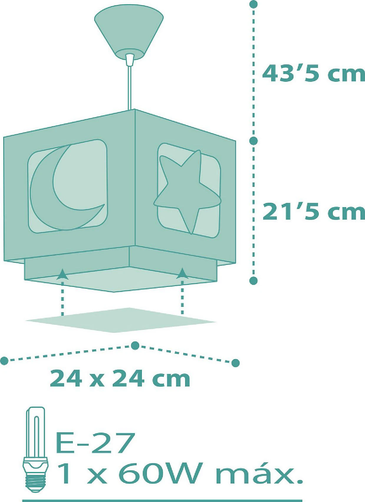 Hängelampe Moonlight, Türkis, A 5 Hängelampe Moonlight, Türkis, A – Bild 5