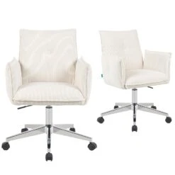 2er-Set: Bürostuhl Mika-Cleo In Creme - (B)60 X (H)86 X (T)63 Cm