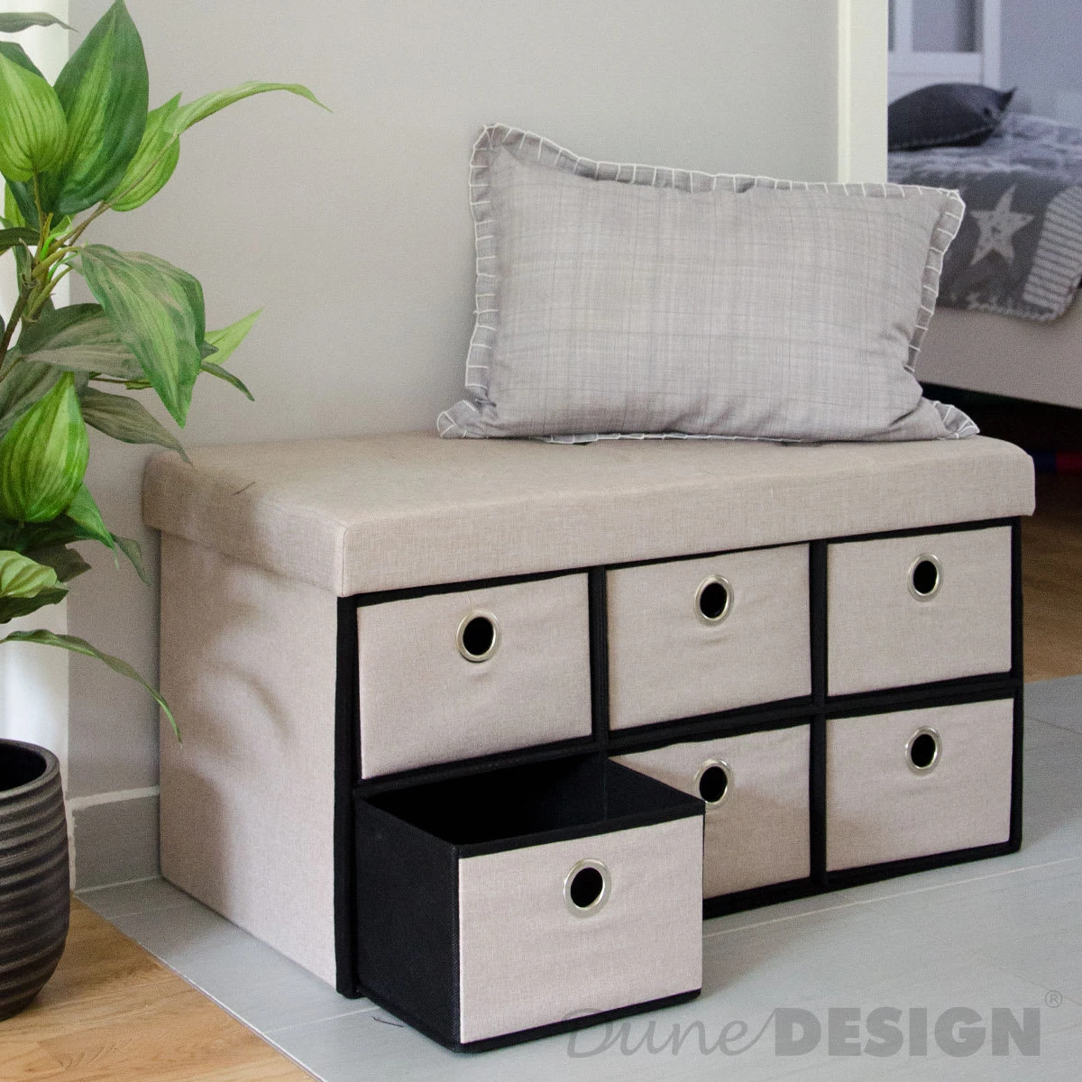 Faltbare Sitzbank Mit Schubladen Skagen In Beige 5 Faltbare Sitzbank Mit Schubladen Skagen In Beige – Bild 5