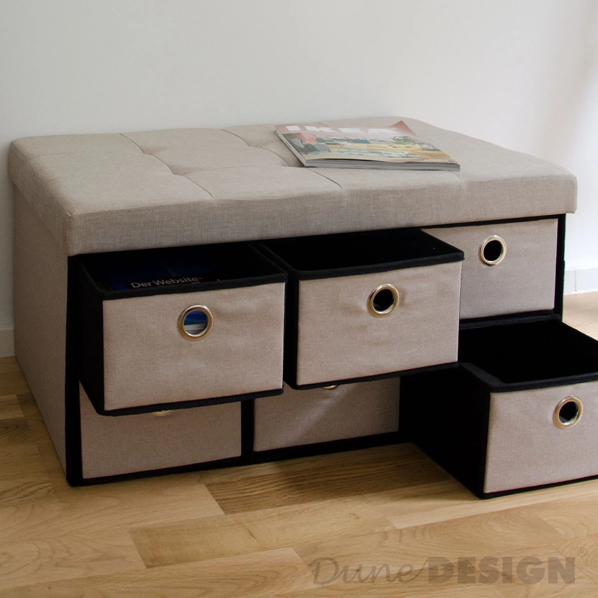 Faltbare Sitzbank Mit Schubladen Skagen In Beige 8 Faltbare Sitzbank Mit Schubladen Skagen In Beige – Bild 8